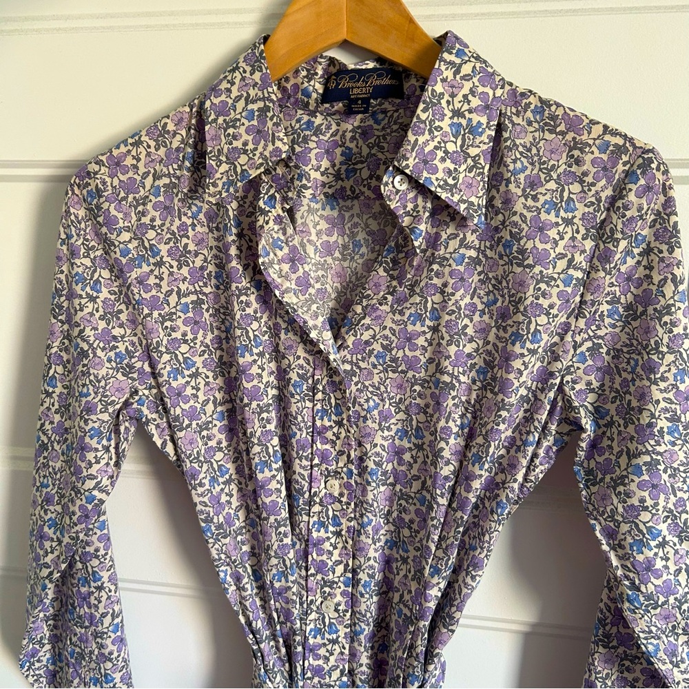 NWOT Brooks Brothers Liberty of London Belted Floral Shirt Dress